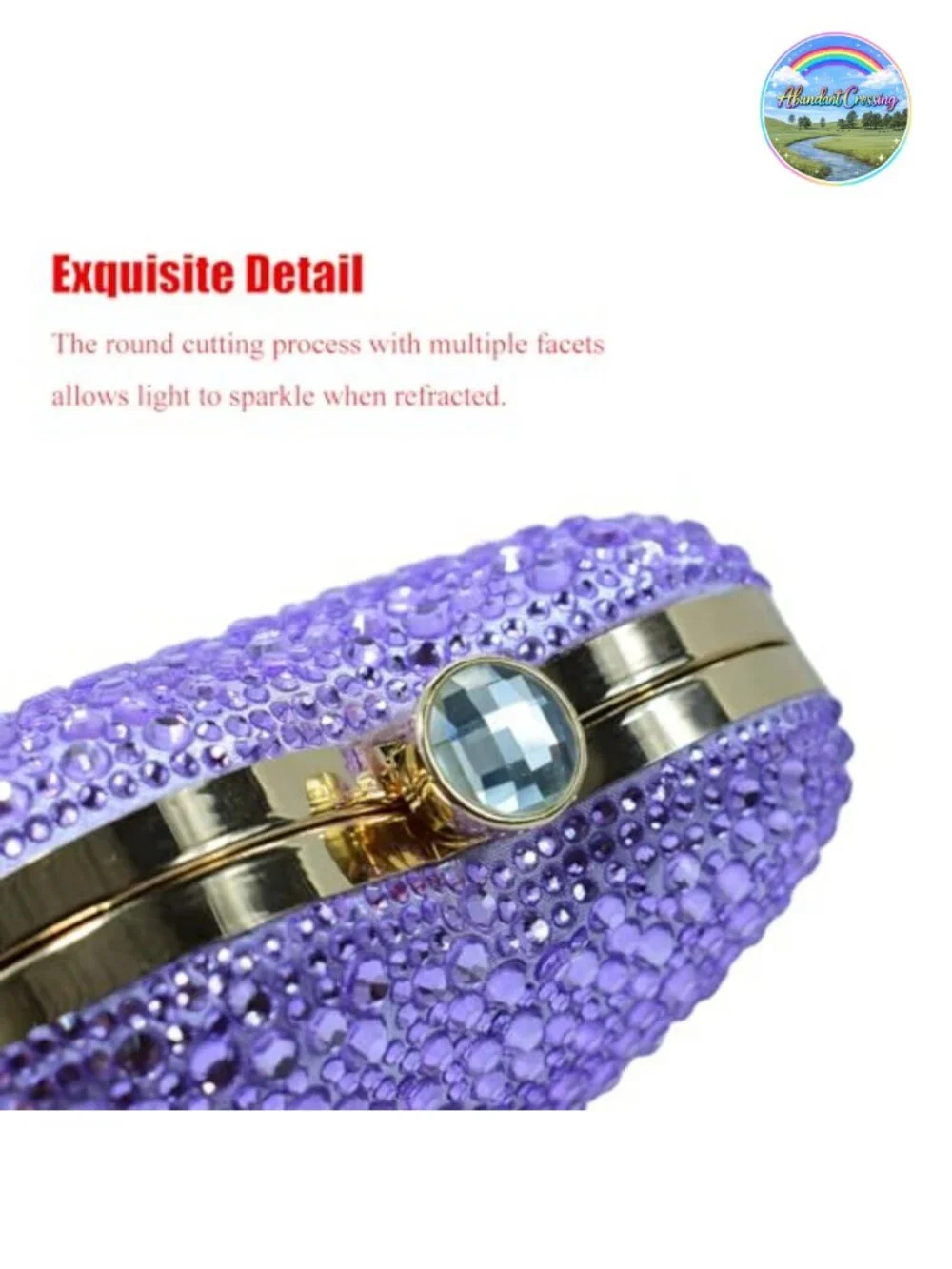 Rhinestone Heart Shape Clutch Purse Detachable Chain Evening Bag